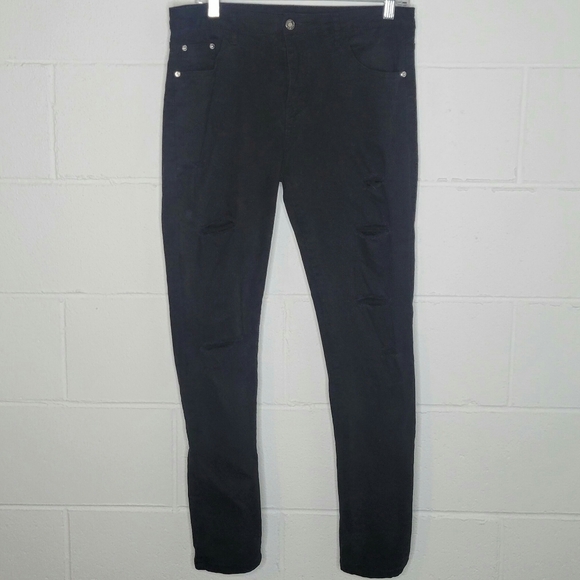 Galmint Denim Black Distressed Skinny Leg Jeans size 12 - Picture 2 of 5